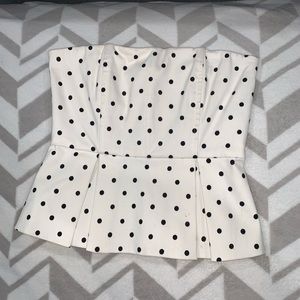 Alice and Olivia Peplum Polka-Dot Top